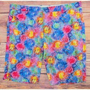 Hreski Mens Vibrant Paint Splatter‎ Patterned Shorts 38
